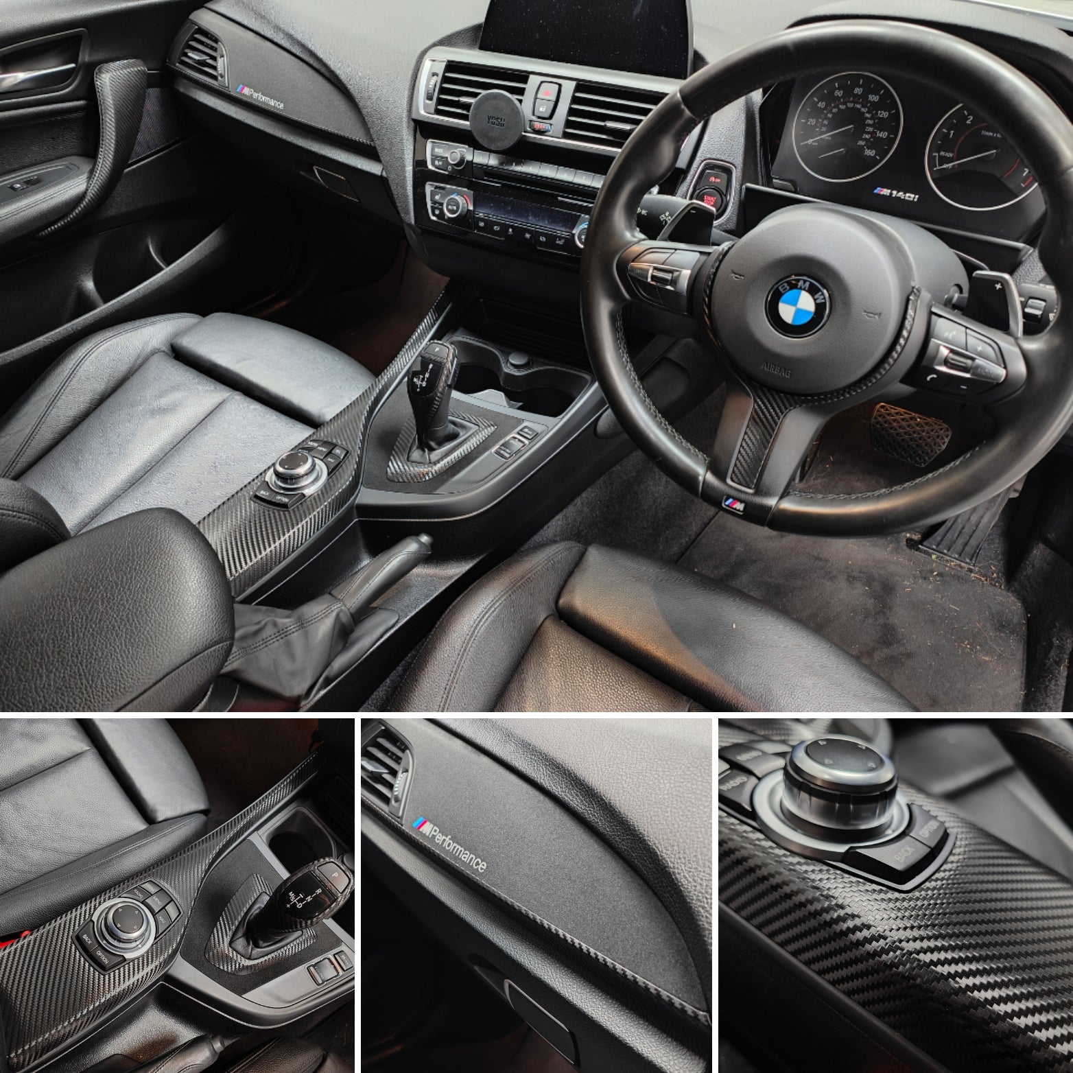 WRAPPING SERVICE - BMW F2X INTERIOR TRIM SET - PERFORMANCE STYLE / DEEP TEXTURED GLOSSY CARBON (MTD-TEX) - F20 F21 F22 F23
